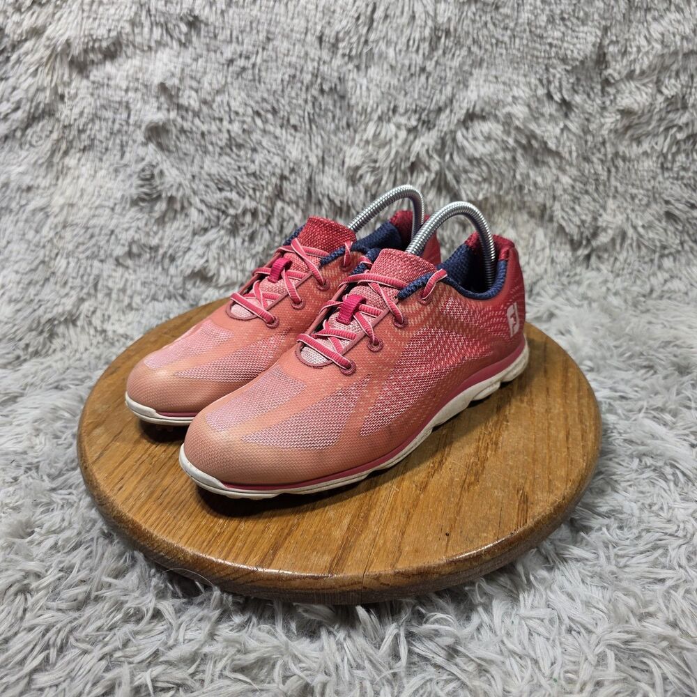 FootJoy EmPower Golf Cleats Womens 9.5M Orange Red Outdoor Comfort Shoes 98002